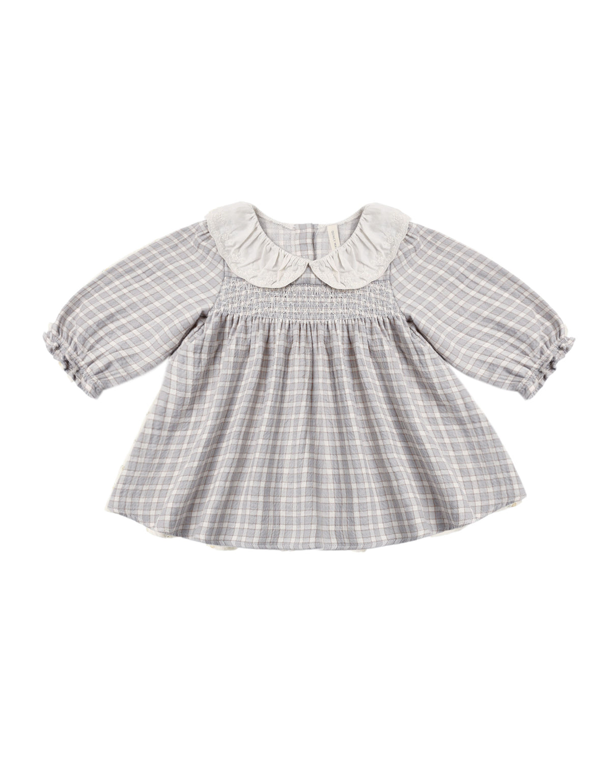 Quincy Mae CALLIE DRESS BLUE GINGHAM - CLOUD