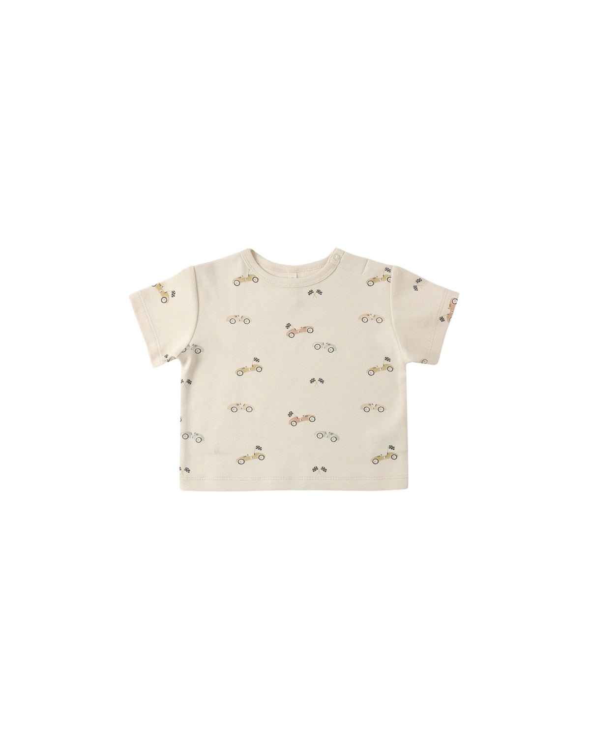 Quincy Mae Boxy Tee - Race Car - NATURAL