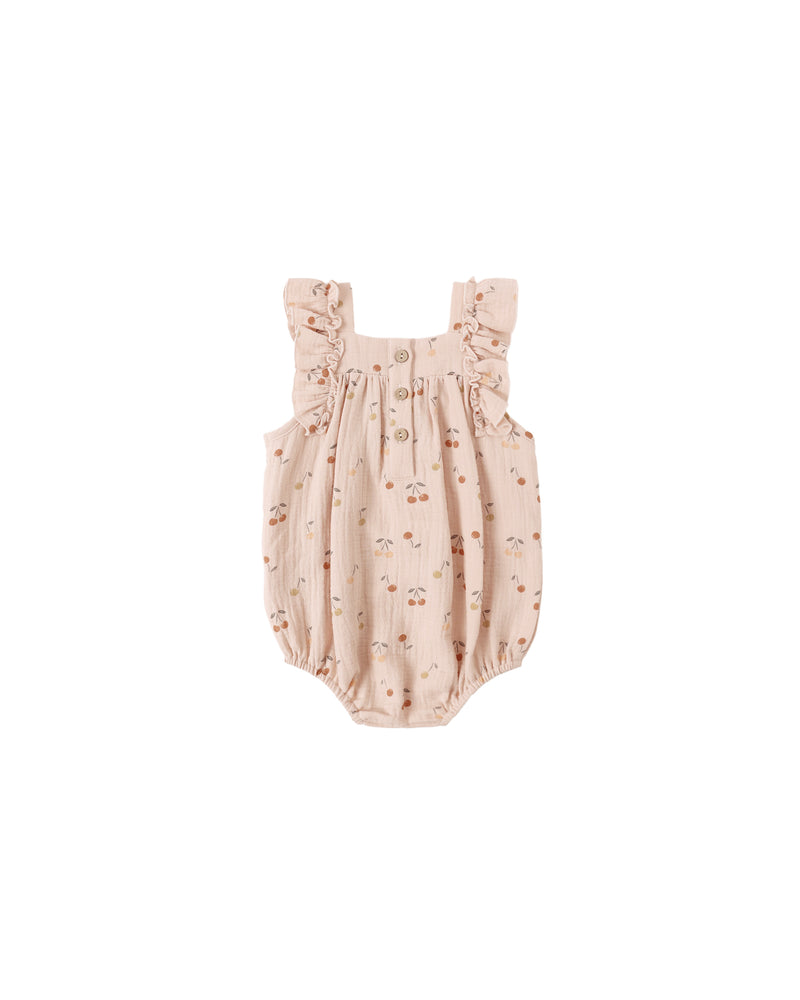 Quincy Mae Maya Romper - Cherries - BLUSH