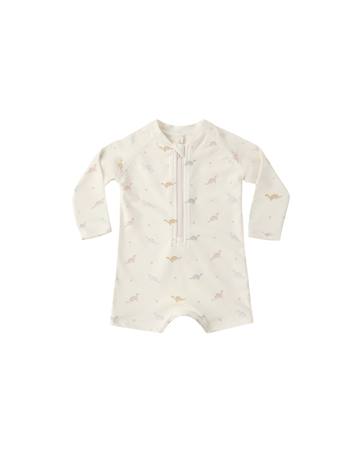 Quincy Mae Long Sleeve One-Piece Rashguard - Dino-NATURAL