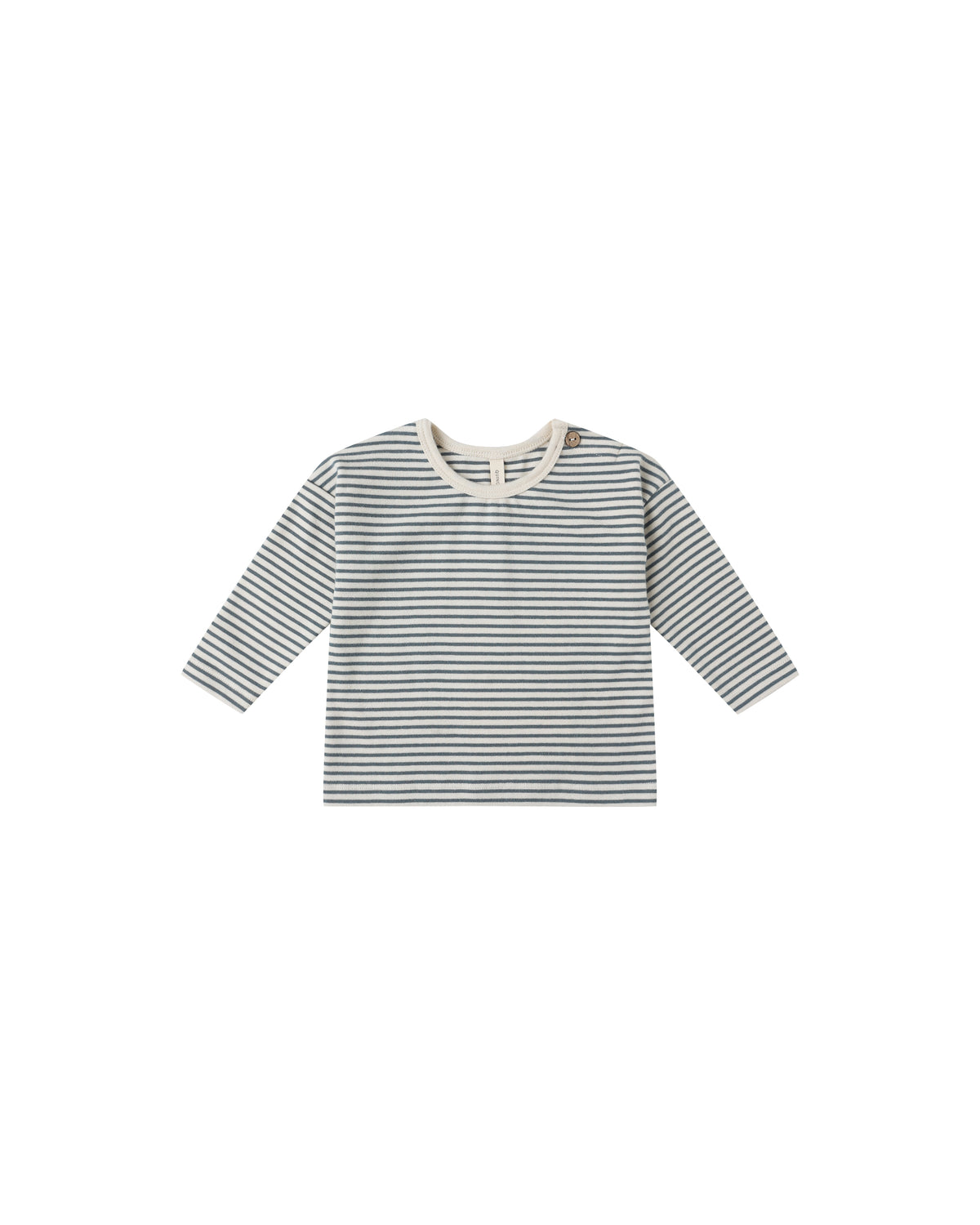 Quincy Mae Long Sleeve Tee Ocean Micro Stripe