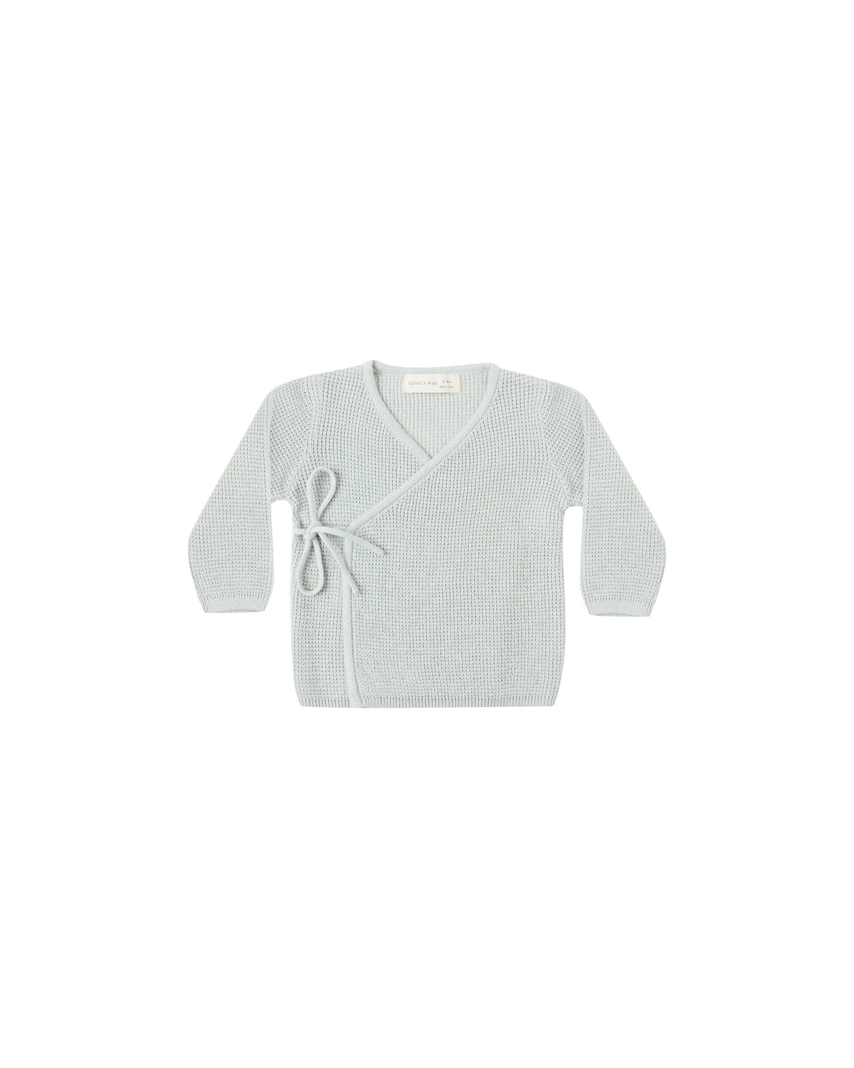 Quincy Mae Knit Wrap Top Ice Blue