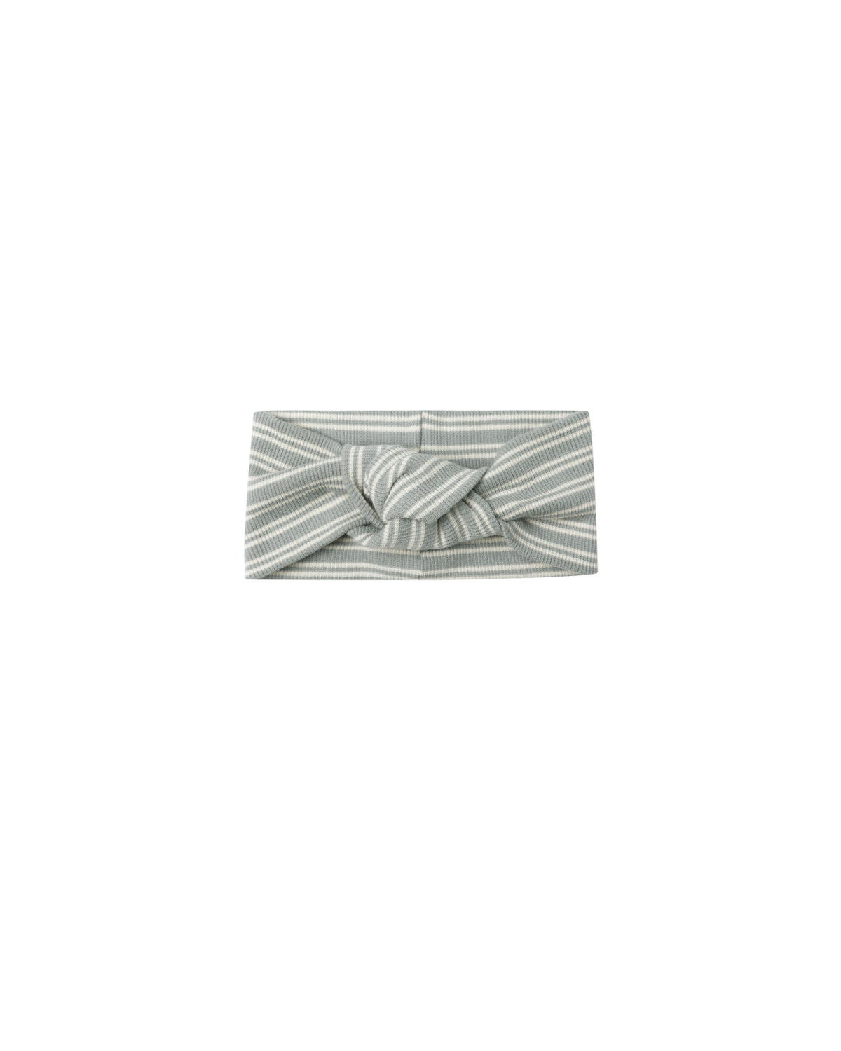 Quincy Mae RIBBED KNOTTED HEADBAND || STEEL BLUE MICRO STRIPE