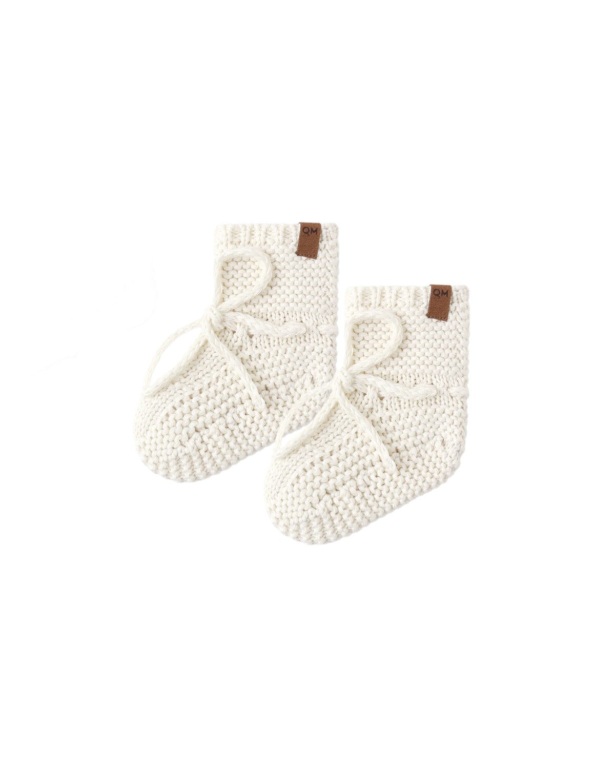 Quincy Mae Knit Booties - Natural