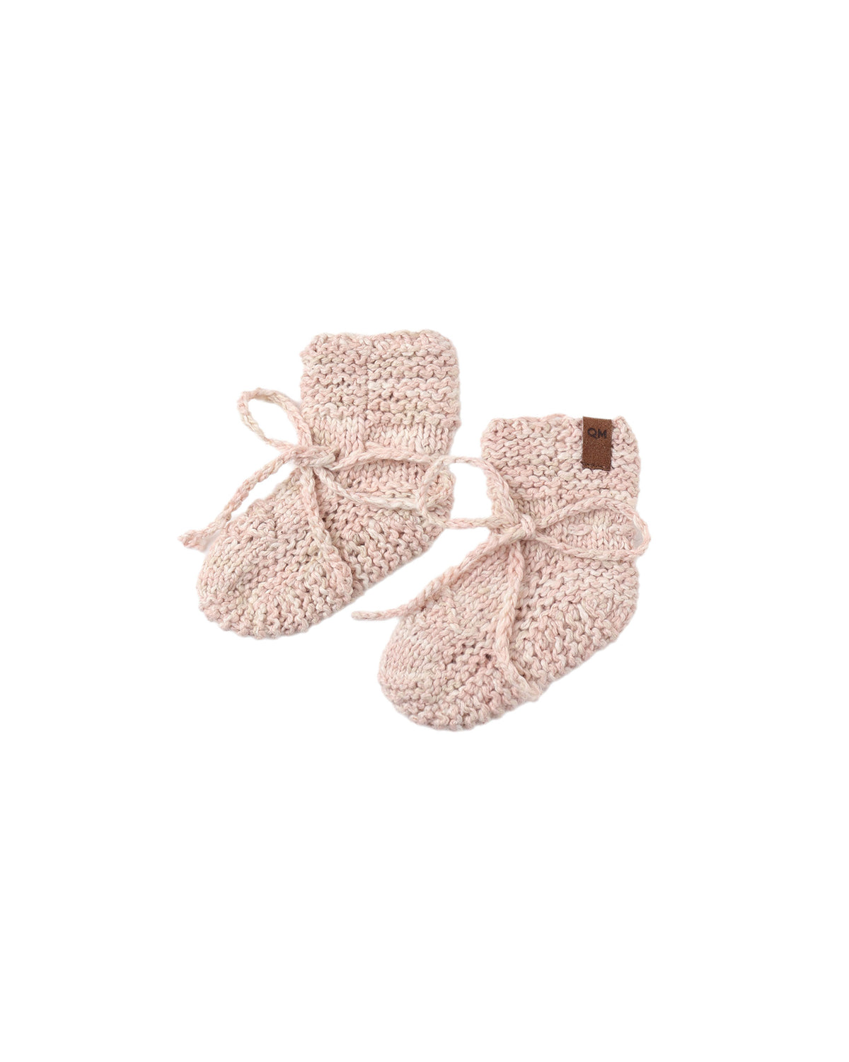 Quincy Mae KNIT BOOTIES DUSTY ROSE SPECKLE