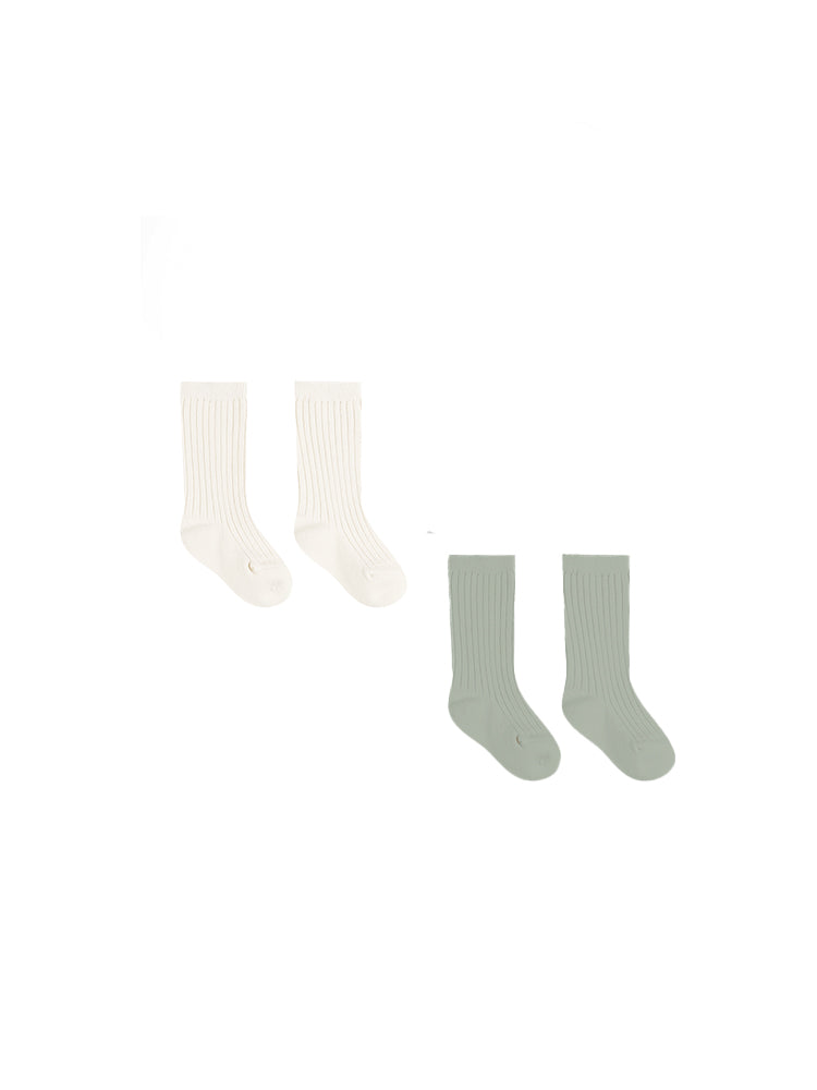 Quincy Mae Sock Set Natural / Sage