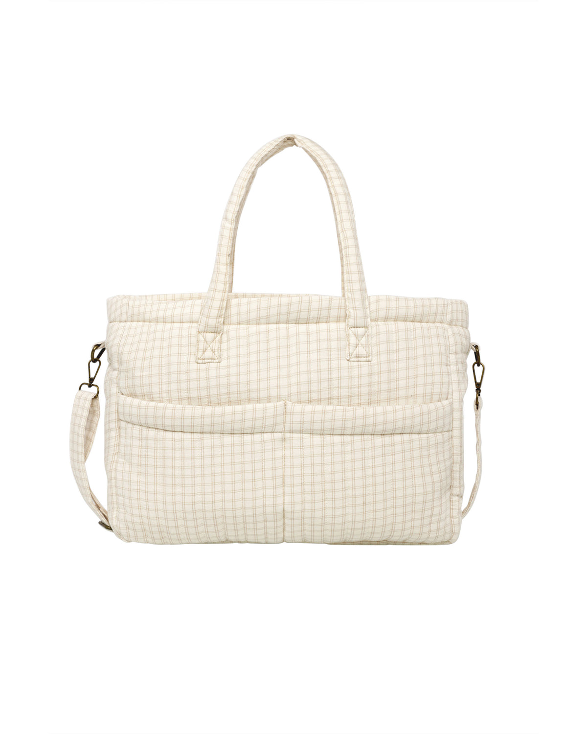 Quincy Mae Diaper Bag + Changing Pad Set - Oat Check