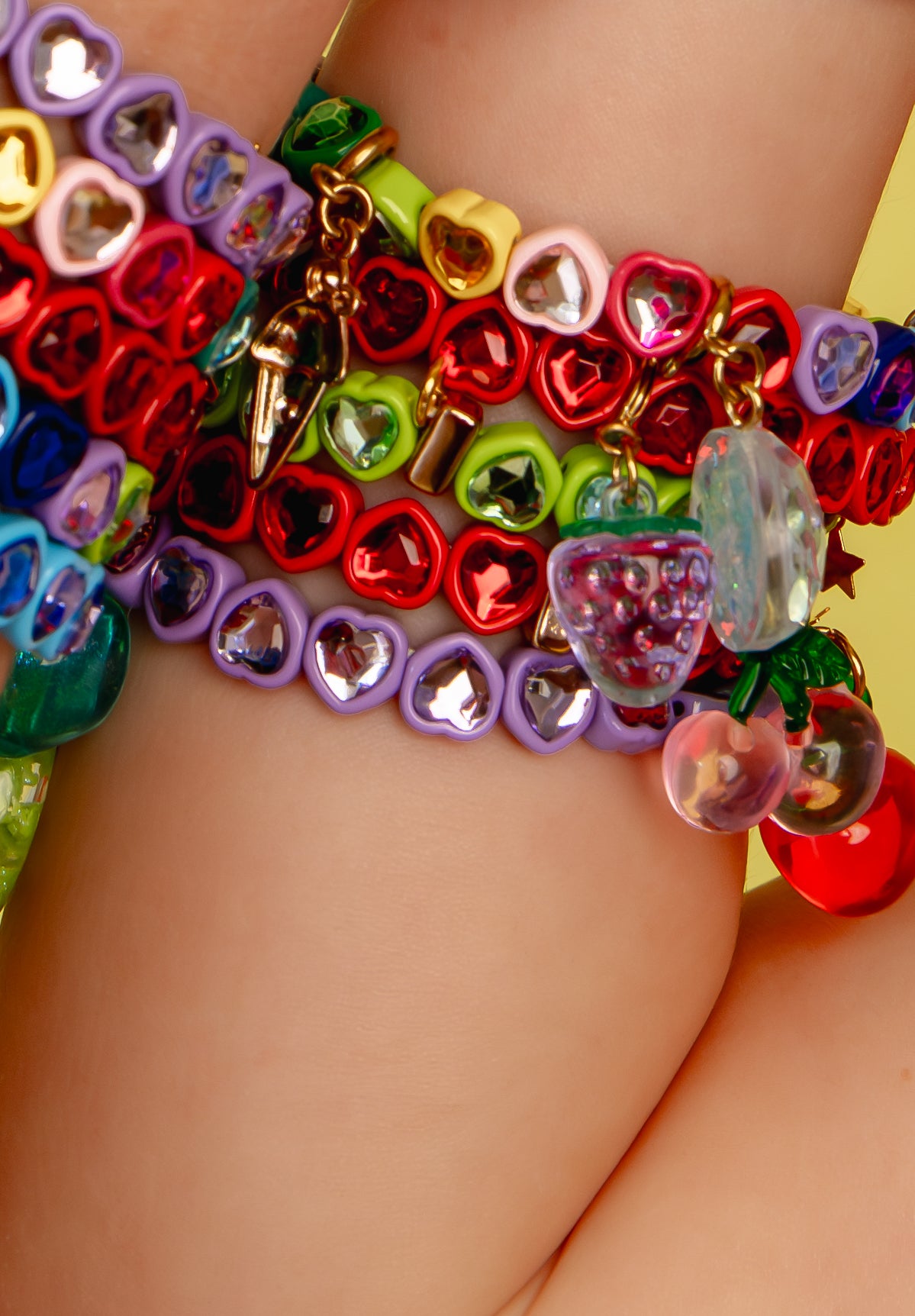 Roger Offical BFF BLING HEART BRACELET - Rainbow