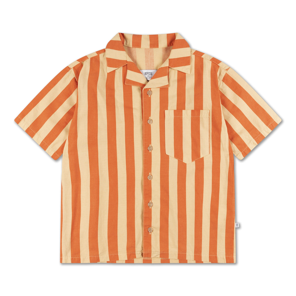 Repose AMS Boxy Shirt Tangerine Block Stripe
