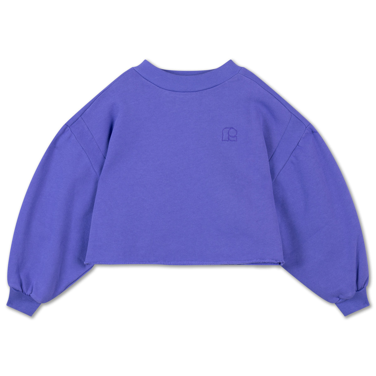 Repose AMS Crop Heart Sweater - Royal Bloom