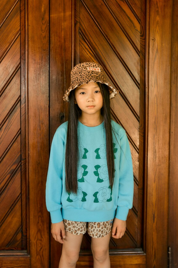 Tiny Cottons Blue Flowers Graphic Sweater