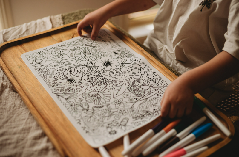 Creative Play Resources Reversible Silicone Colouring Mat - Australian Flora & Fauna