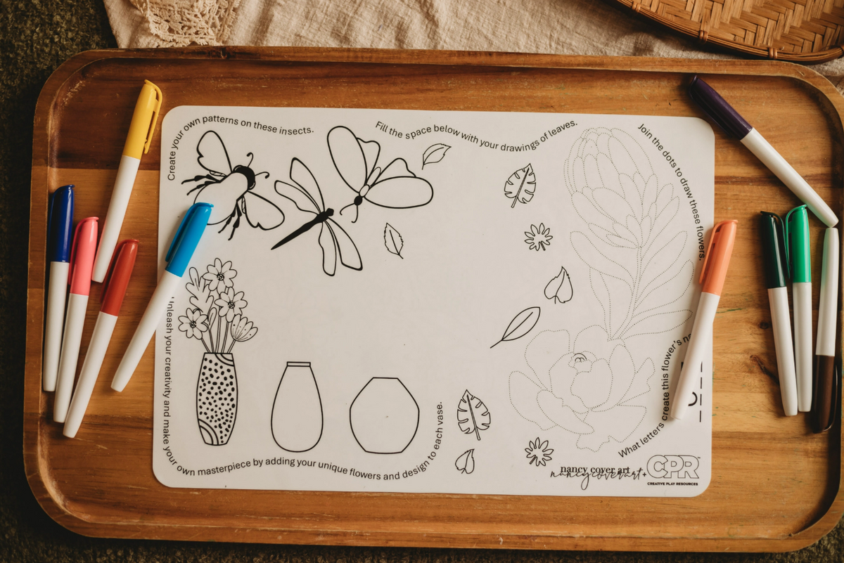Creative Play Resources Reversible Silicone Colouring Mat - Australian Flora & Fauna