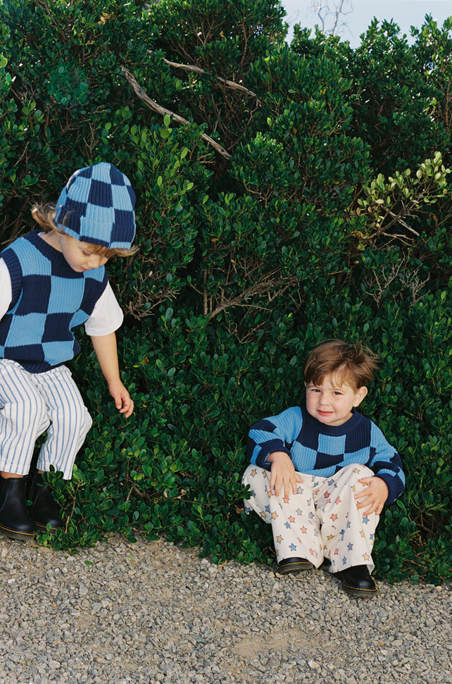 Sunday Siblings Sunday Beanie - Light Blue + Dark Blue *Pre Order