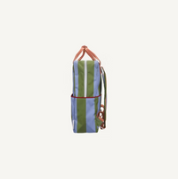 Sticky Lemon Backpack large Stripes - tickling grass + cloud blue