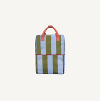 Sticky Lemon Backpack large Stripes - tickling grass + cloud blue