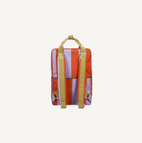 Sticky Lemon Backpack Large - Stripes - campfire orange + dewy lilac