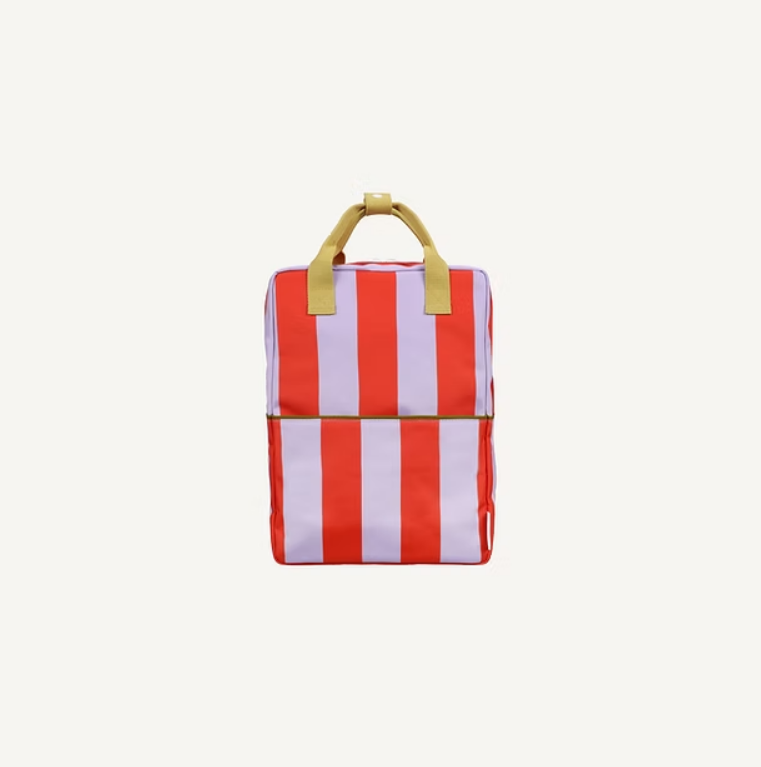 Sticky Lemon Backpack Large - Stripes - campfire orange + dewy lilac