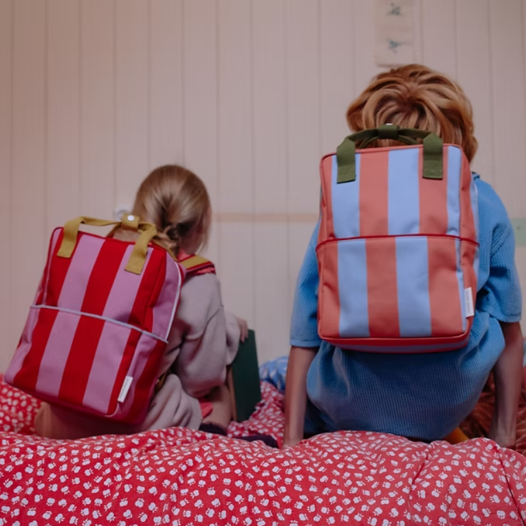 Sticky Lemon Backpack Medium - Stripes - cloud blue + maple whirl