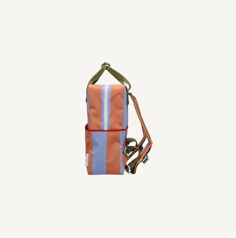 Sticky Lemon Backpack Medium - Stripes - cloud blue + maple whirl