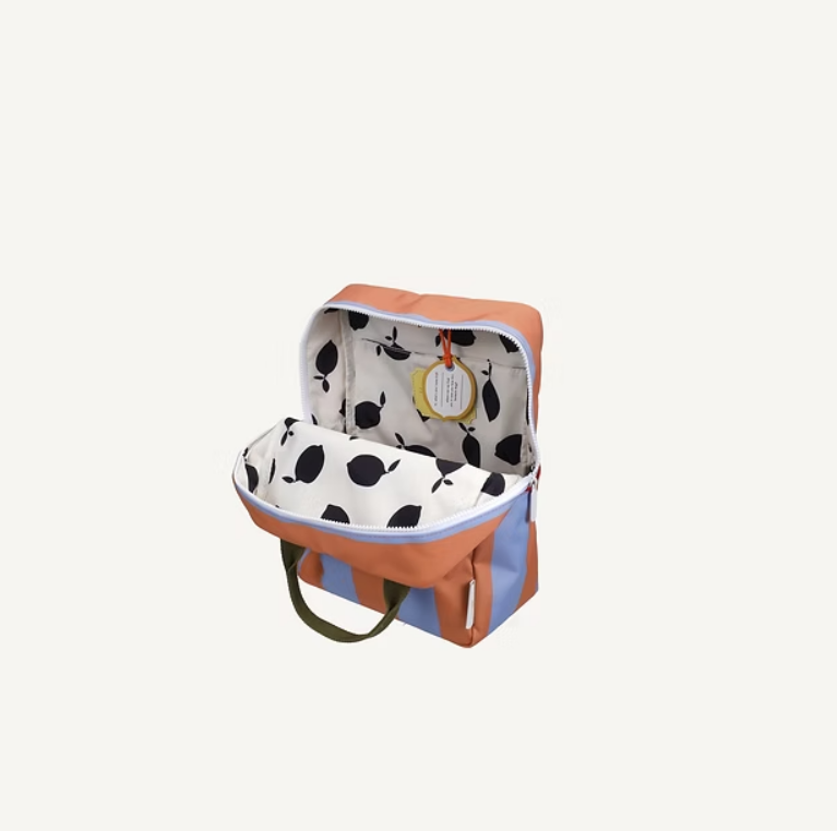 Sticky Lemon Backpack Medium - Stripes - cloud blue + maple whirl
