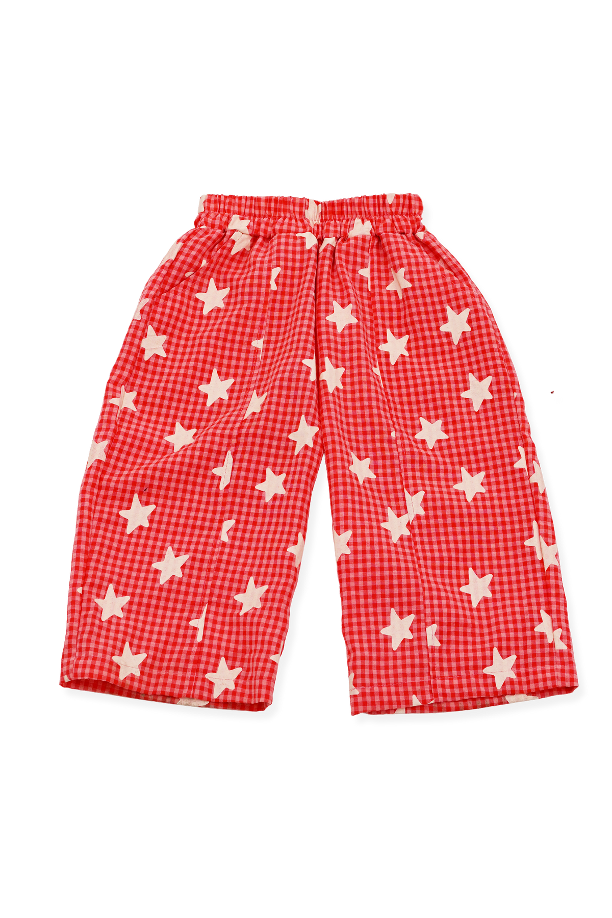 Sunday Sibling Dusty Star Pants - Pink Gingham