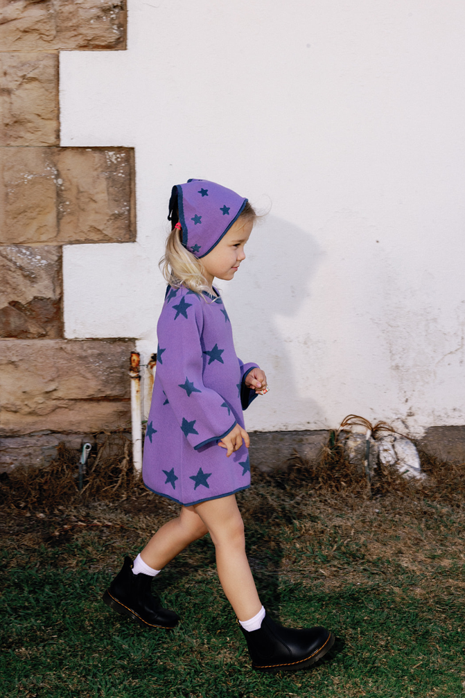 Sunday Siblings Lucky Stars Dress - Violet + Navy *Pre Order