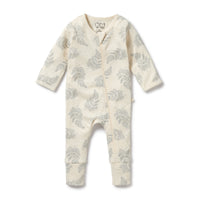 Wilson and Frenchy Forever Ferns Organic Pointelle Zipsuit with Feet