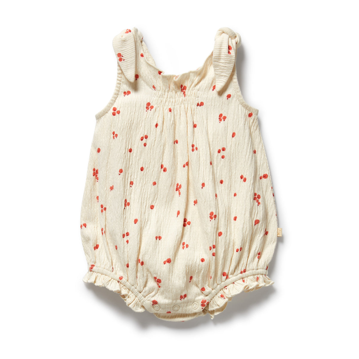 Wilson and Frenchy Jolly Holly Organic Crinkle Tie Playsuit