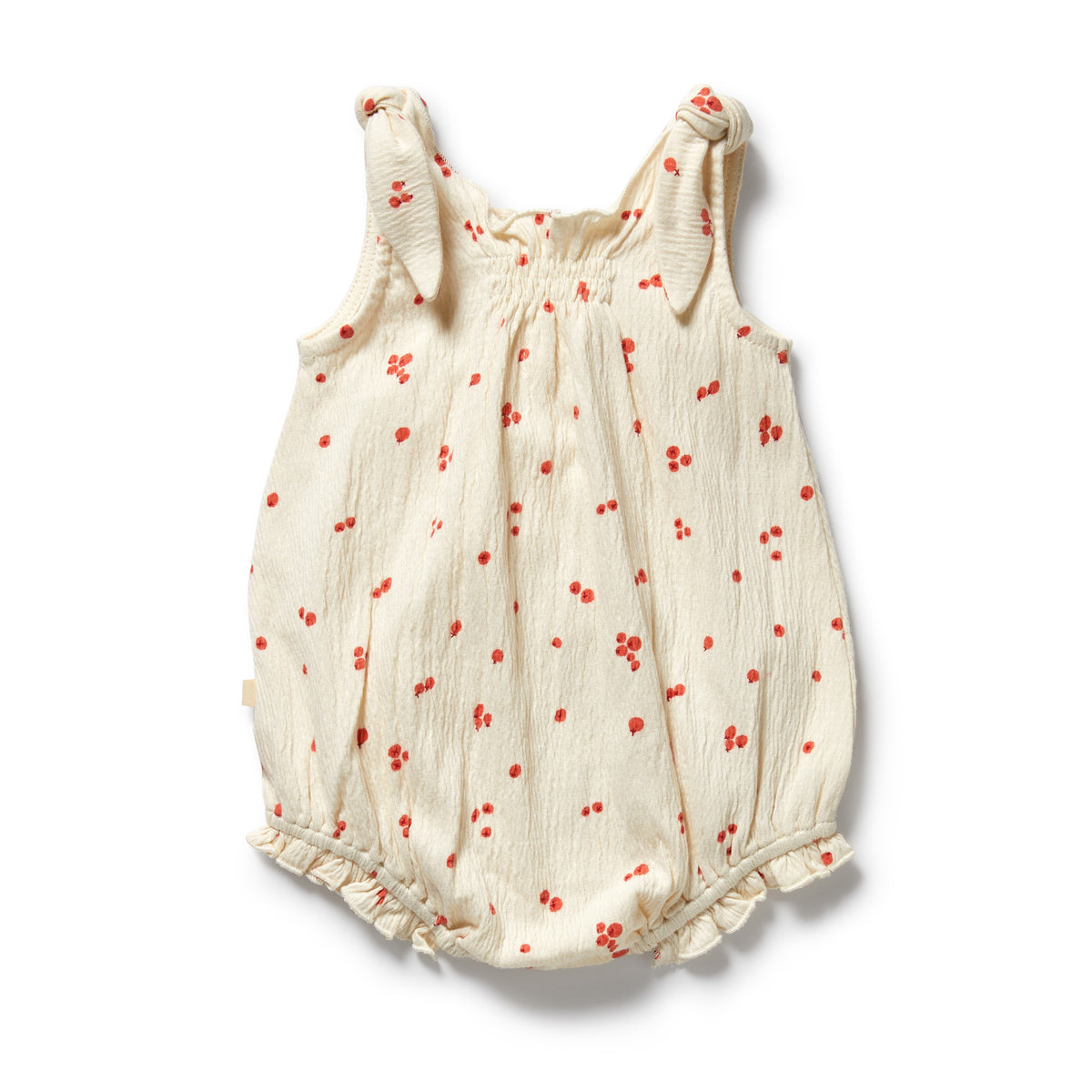 Wilson and Frenchy Jolly Holly Organic Crinkle Tie Playsuit