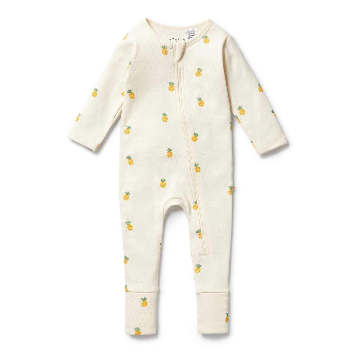 Wilson and Frenchy Piney Pals Organic Pointelle Zipsuit with Feet