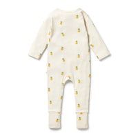 Wilson and Frenchy Piney Pals Organic Pointelle Zipsuit with Feet