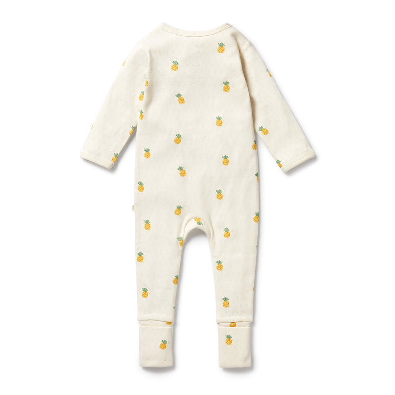 Wilson and Frenchy Piney Pals Organic Pointelle Zipsuit with Feet