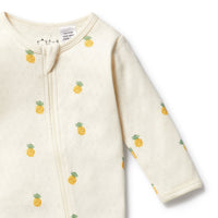 Wilson and Frenchy Piney Pals Organic Pointelle Zipsuit with Feet