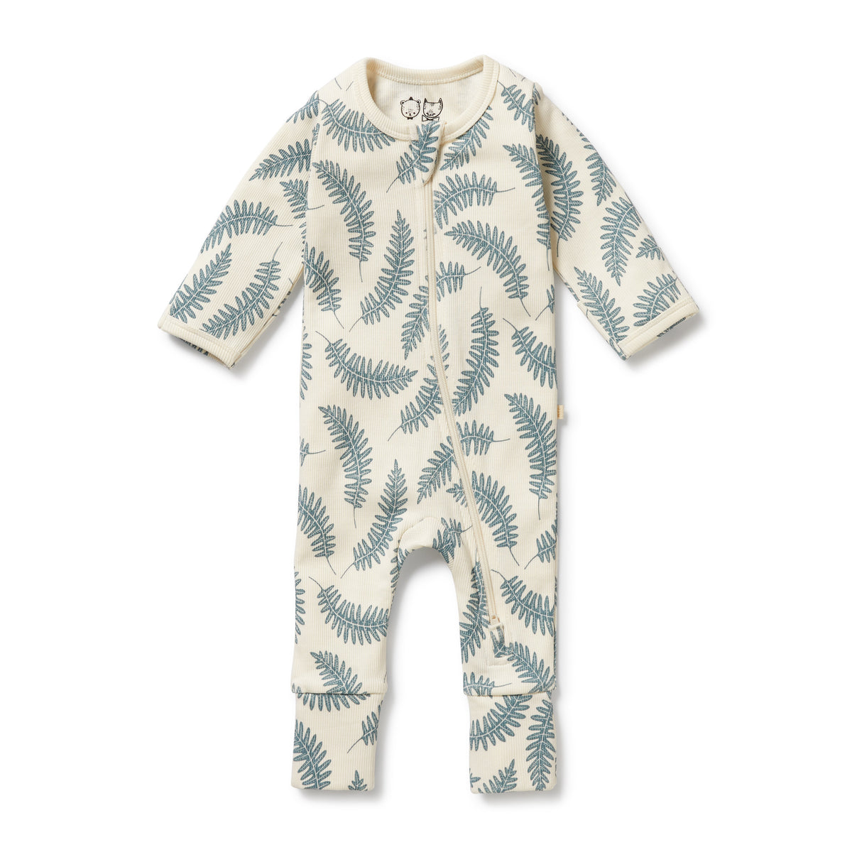 Wilson and Frenchy Little Fronds Organic Zipsuit with Feet