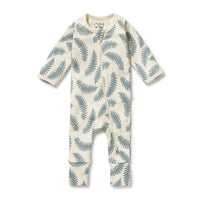 Wilson and Frenchy Little Fronds Organic Zipsuit with Feet