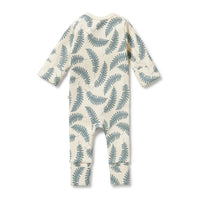 Wilson and Frenchy Little Fronds Organic Zipsuit with Feet