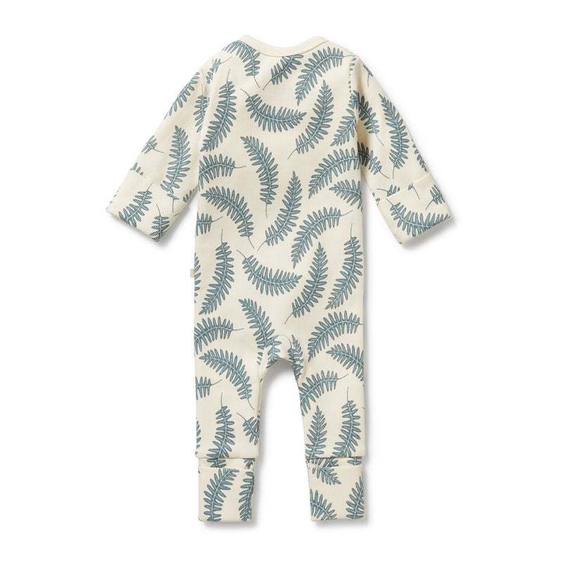 Wilson and Frenchy Little Fronds Organic Zipsuit with Feet