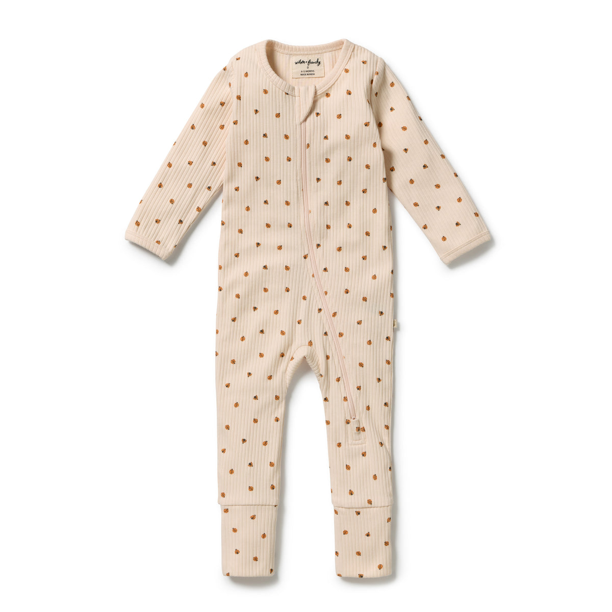 Wilson and Frenchy Little Lady Bugs Organic Zipsuit with Feet
