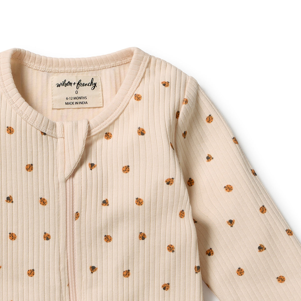 Wilson and Frenchy Little Lady Bugs Organic Zipsuit with Feet