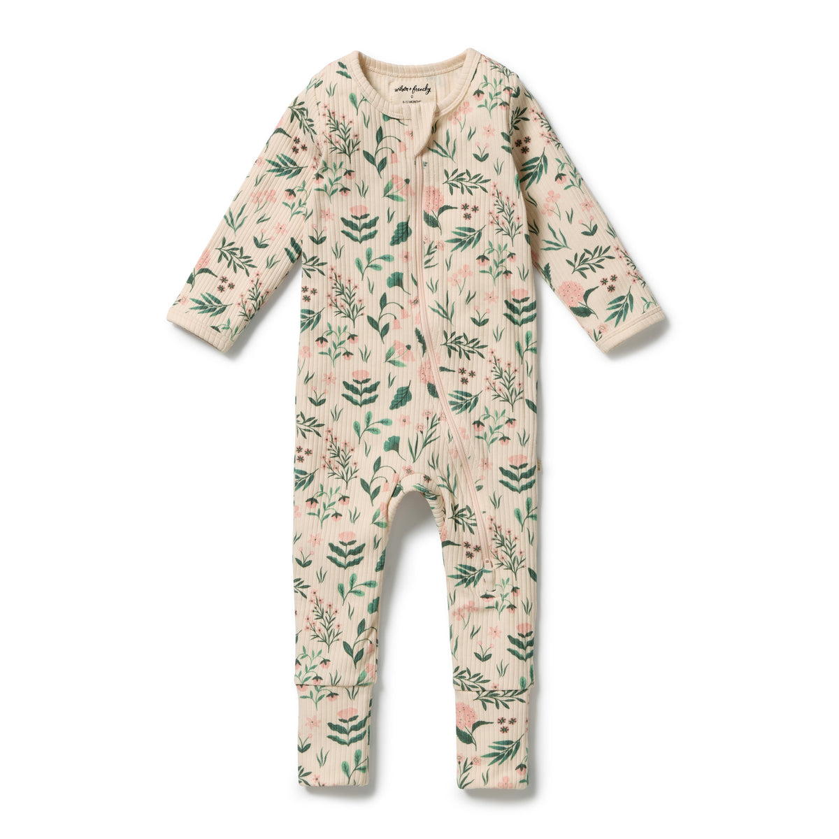 Wilson and Frenchy Sweet Bloom Organic Zipsuit with Feet