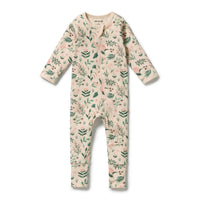 Wilson and Frenchy Sweet Bloom Organic Zipsuit with Feet