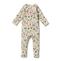 Wilson and Frenchy Sweet Bloom Organic Zipsuit with Feet