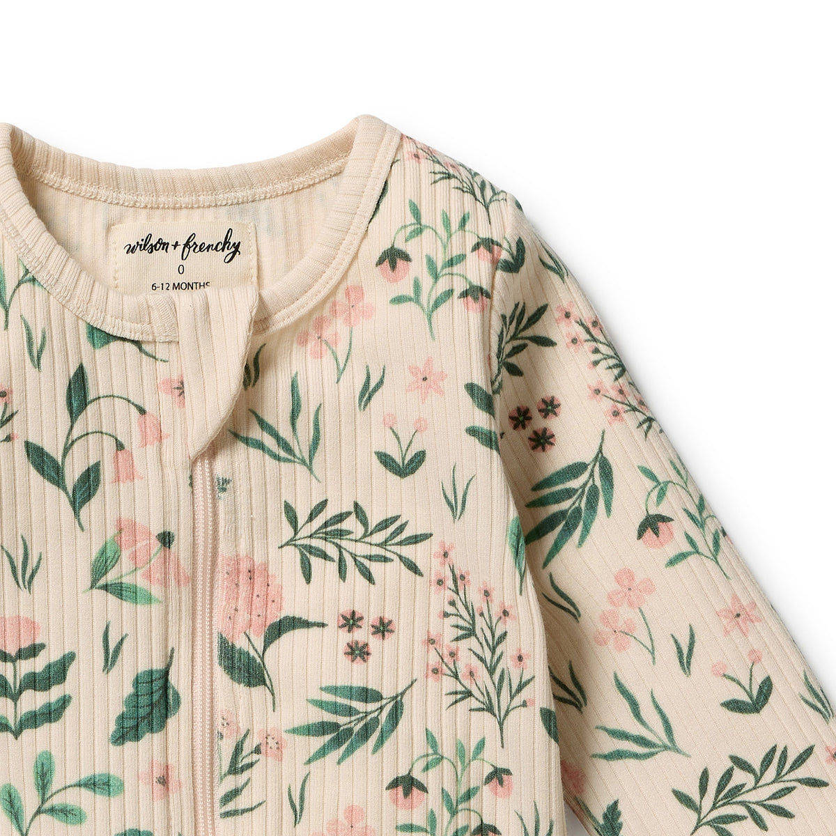 Wilson and Frenchy Sweet Bloom Organic Zipsuit with Feet