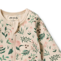 Wilson and Frenchy Sweet Bloom Organic Zipsuit with Feet