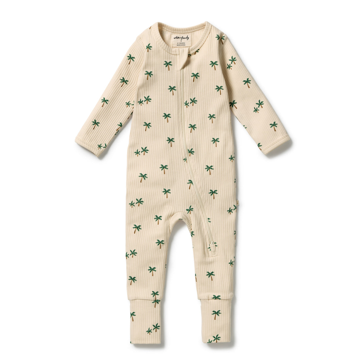 Wilson and Frenchy Tiny Palm Organic Zipsuit with Feet