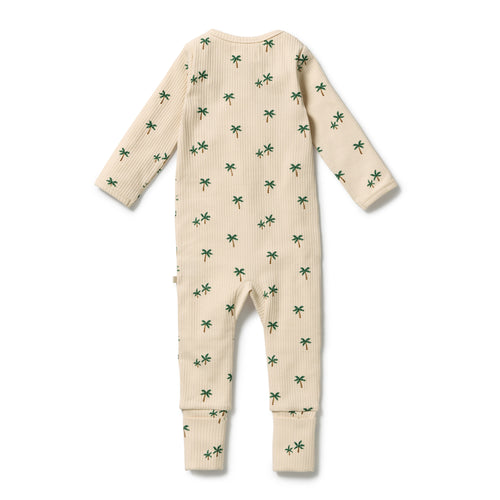 Wilson and Frenchy Tiny Palm Organic Zipsuit with Feet