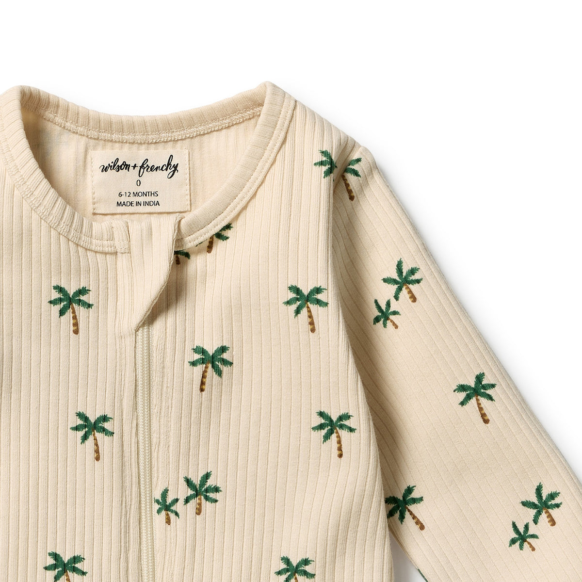 Wilson and Frenchy Tiny Palm Organic Zipsuit with Feet