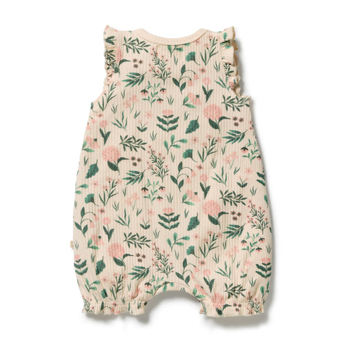 Wilson and Frenchy Sweet Bloom Organic Ruffle Zipsuit