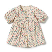 Wilson and Frenchy Little Blossom Organic Crinkle Button Dress